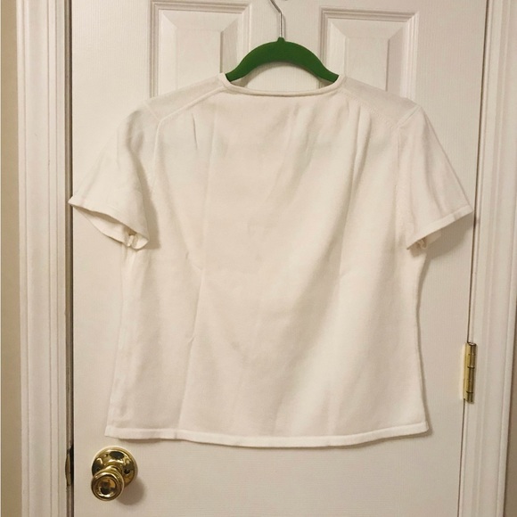 Real Clothes SFA. White sweater knit crop tee shirt from Real Clothes SFA - Picture 2 of 6